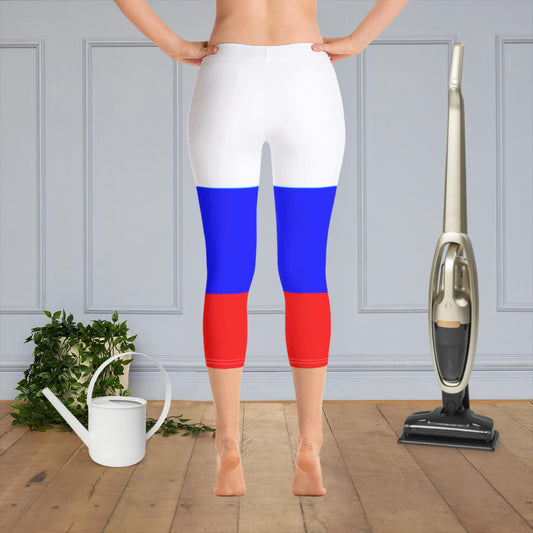 Capri-Leggings in Farben der Russischen Flagge