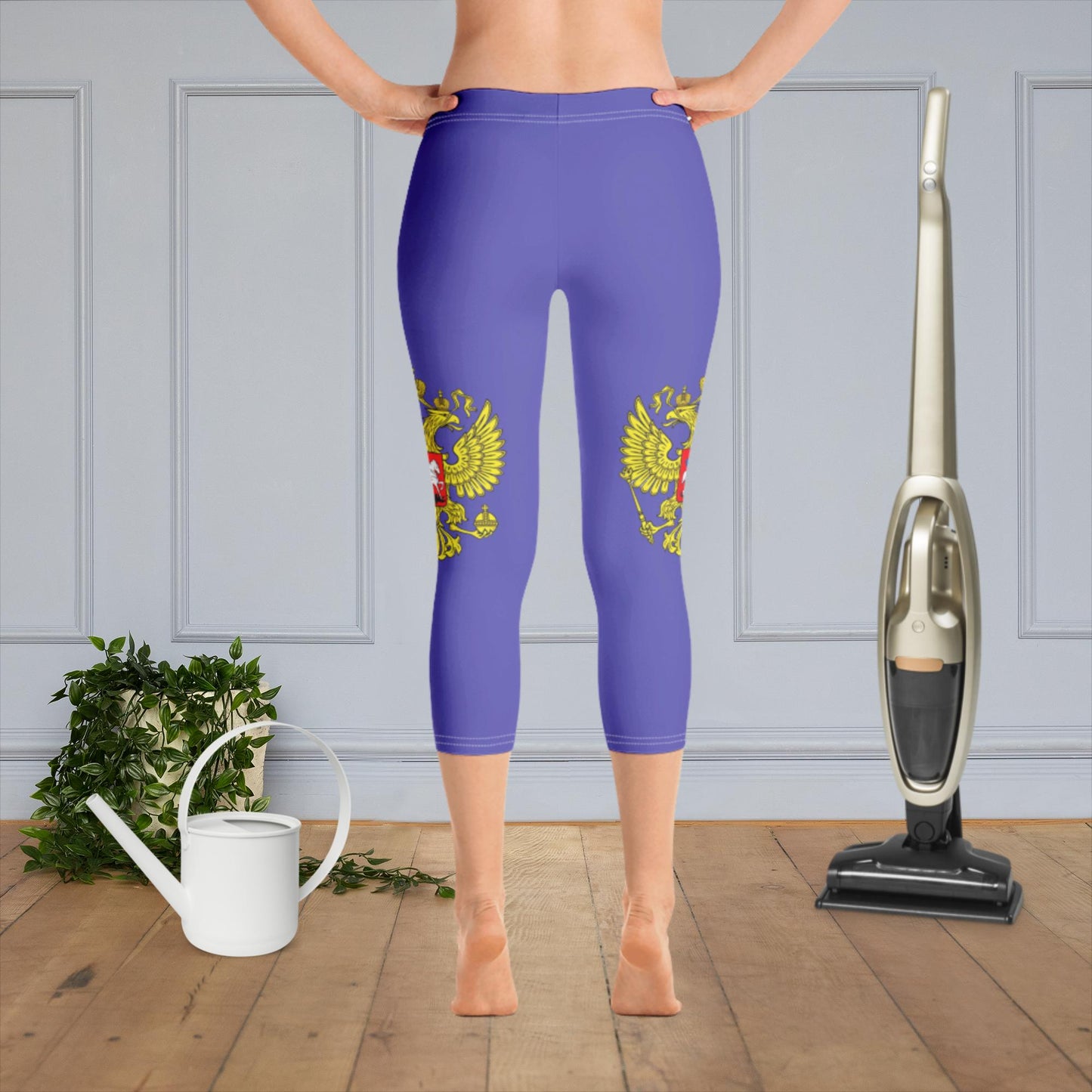 Capri-Leggings mit Russland-Wappen in violett
