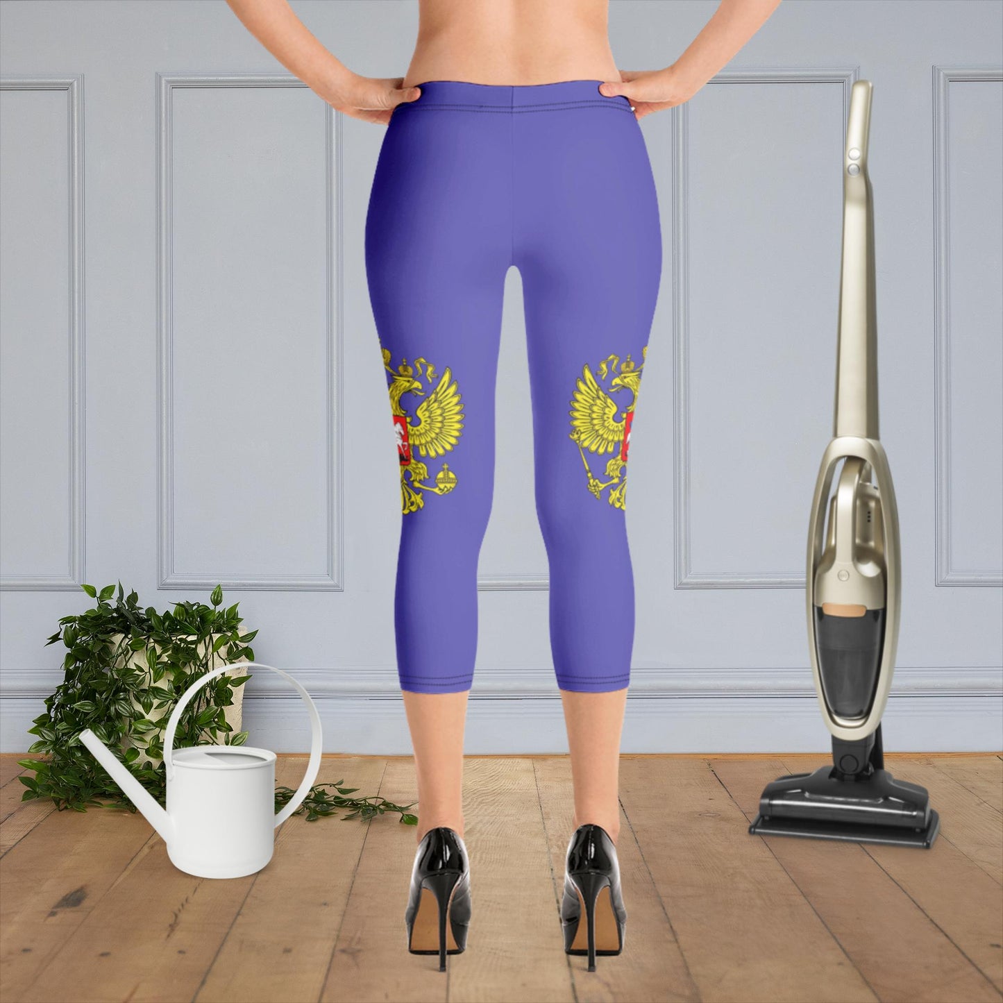 Capri-Leggings mit Russland-Wappen in violett
