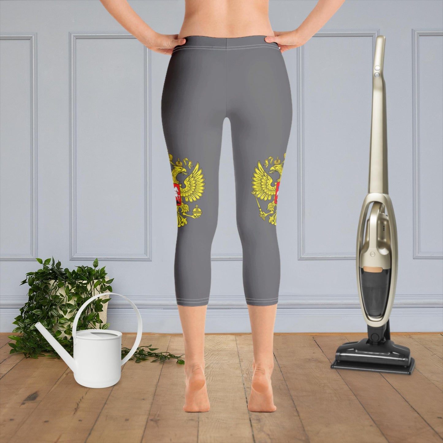 Capri-Leggings mit Russland-Wappen in grau