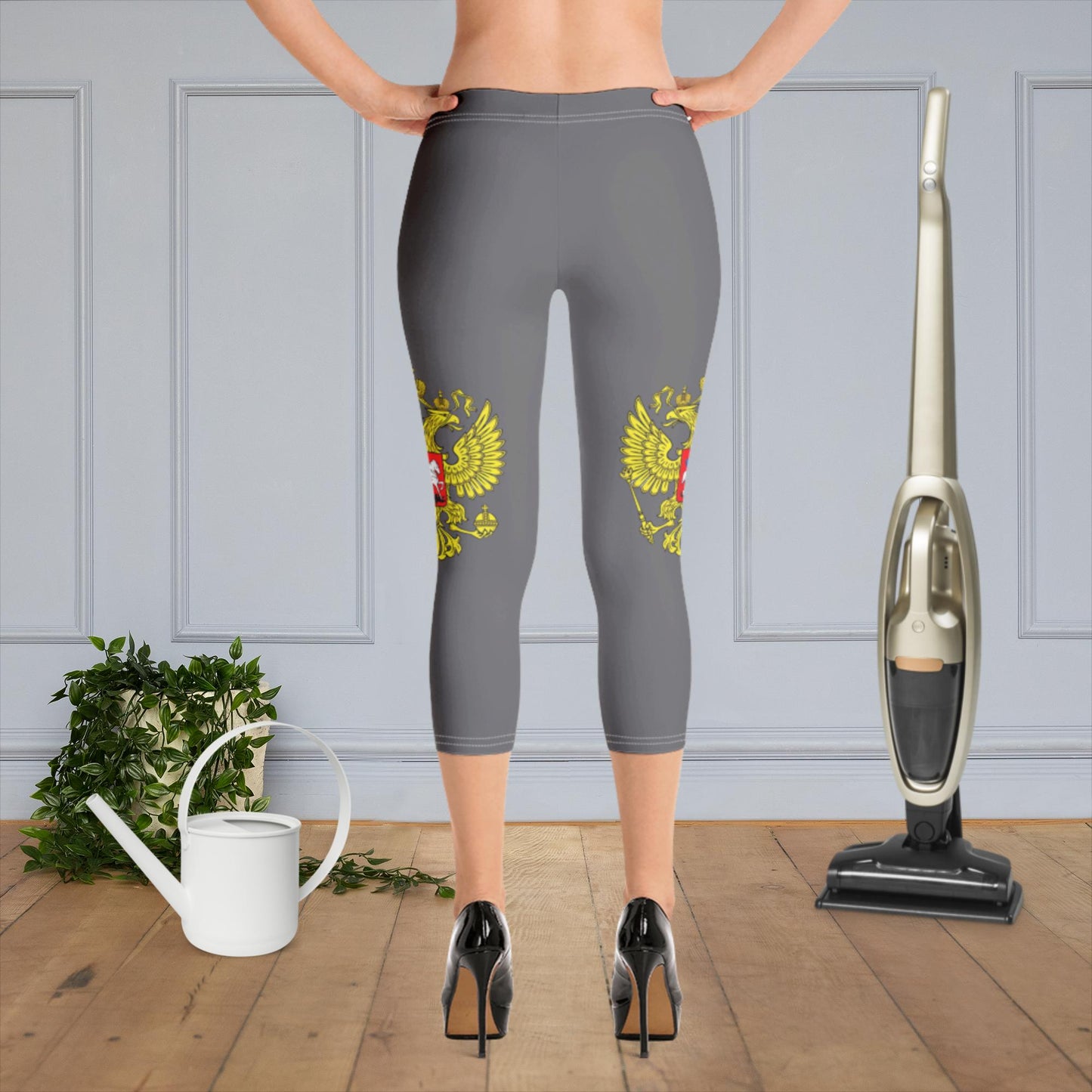 Capri-Leggings mit Russland-Wappen in grau