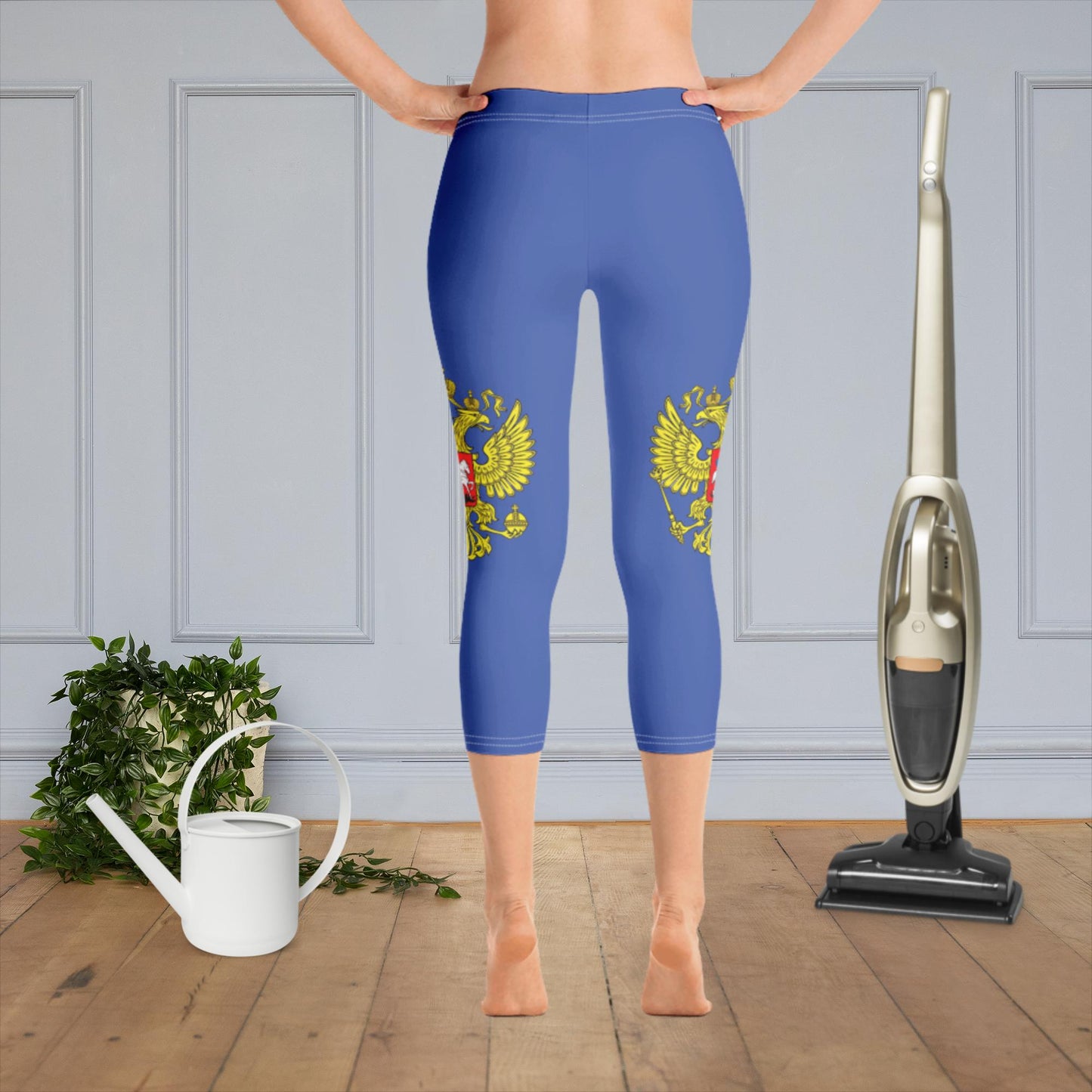 Capri-Leggings mit Russland-Wappen in marineblau