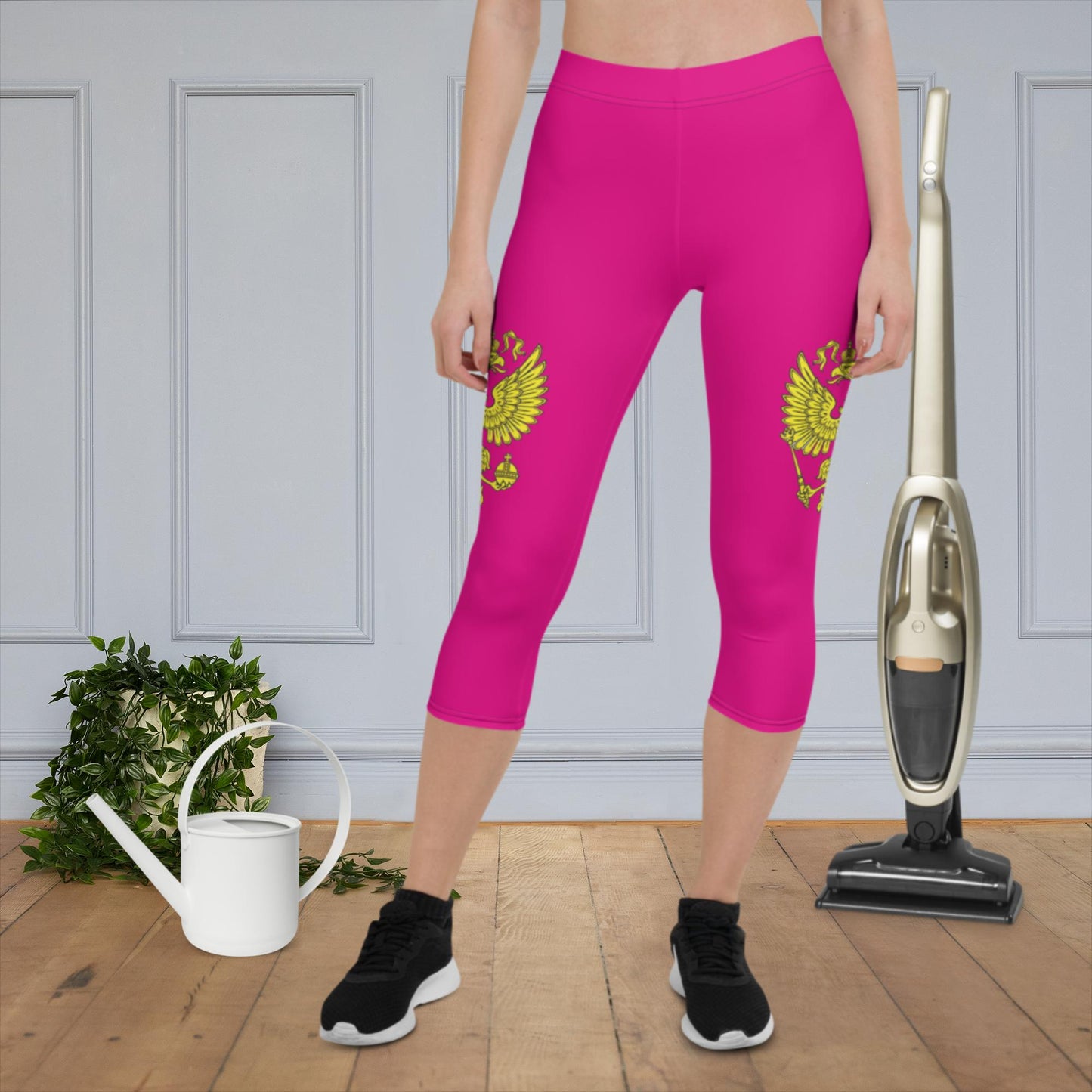 Capri-Leggings mit Russland-Wappen in lila