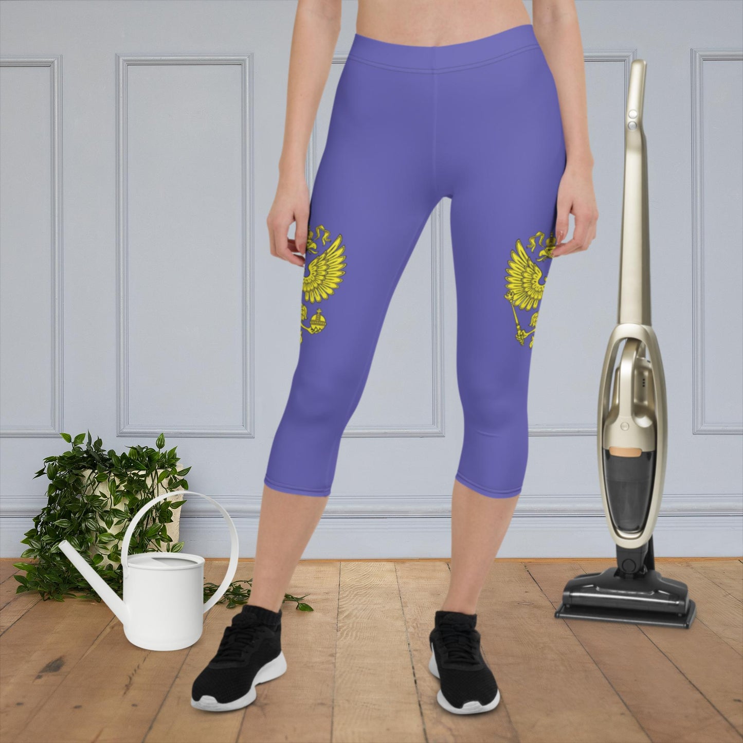 Capri-Leggings mit Russland-Wappen in violett