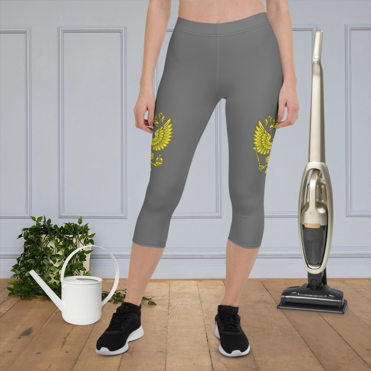 Capri-Leggings mit Russland-Wappen in grau