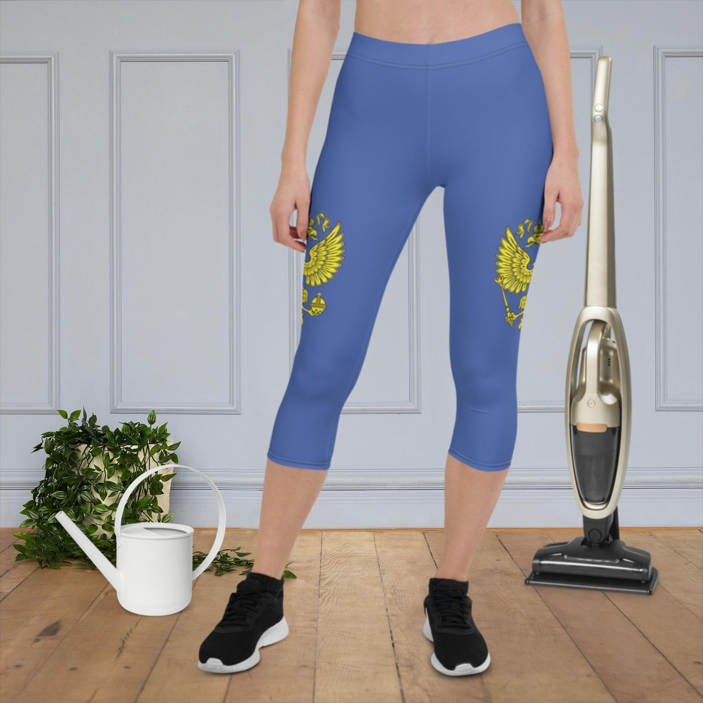 Capri-Leggings mit Russland-Wappen in marineblau