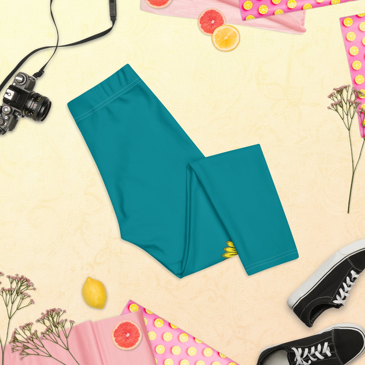 Capri-Leggings mit Russland-Wappen in türkis