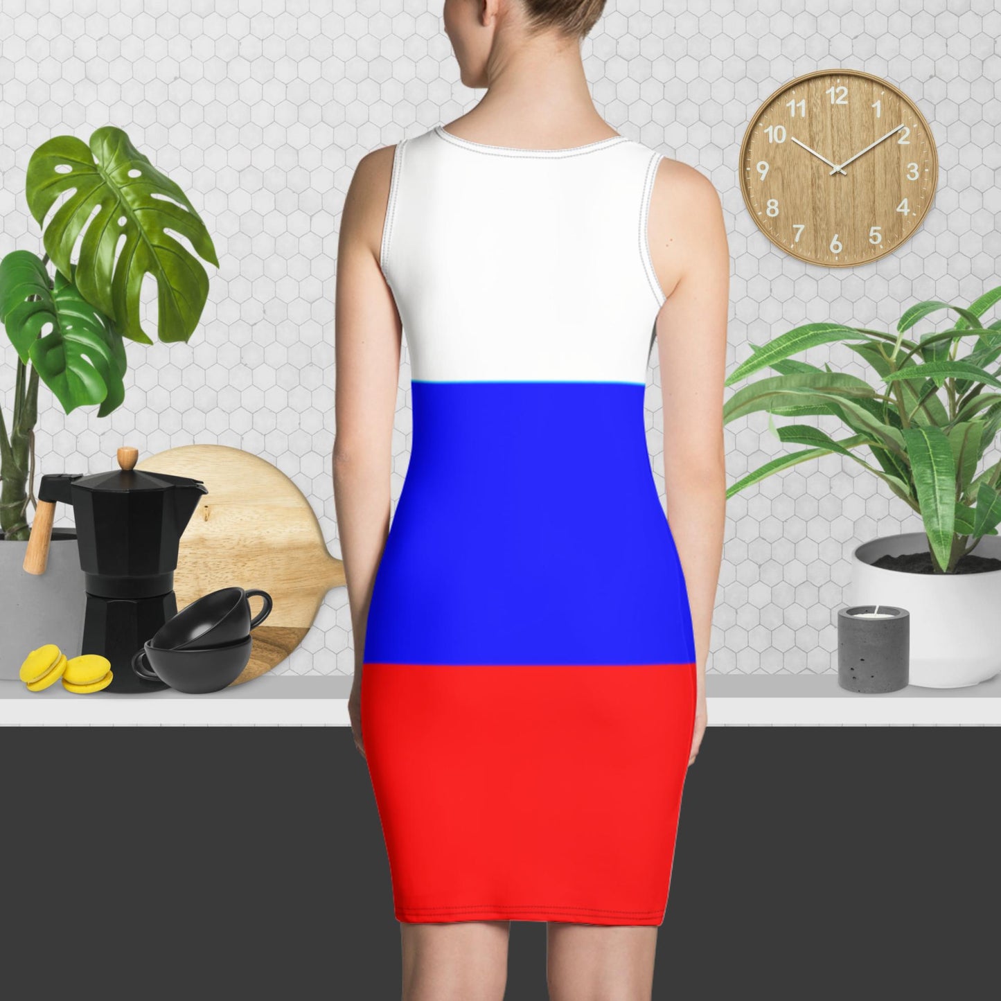 Tank-Top-Kleid in den Farben der Russischen Flagge