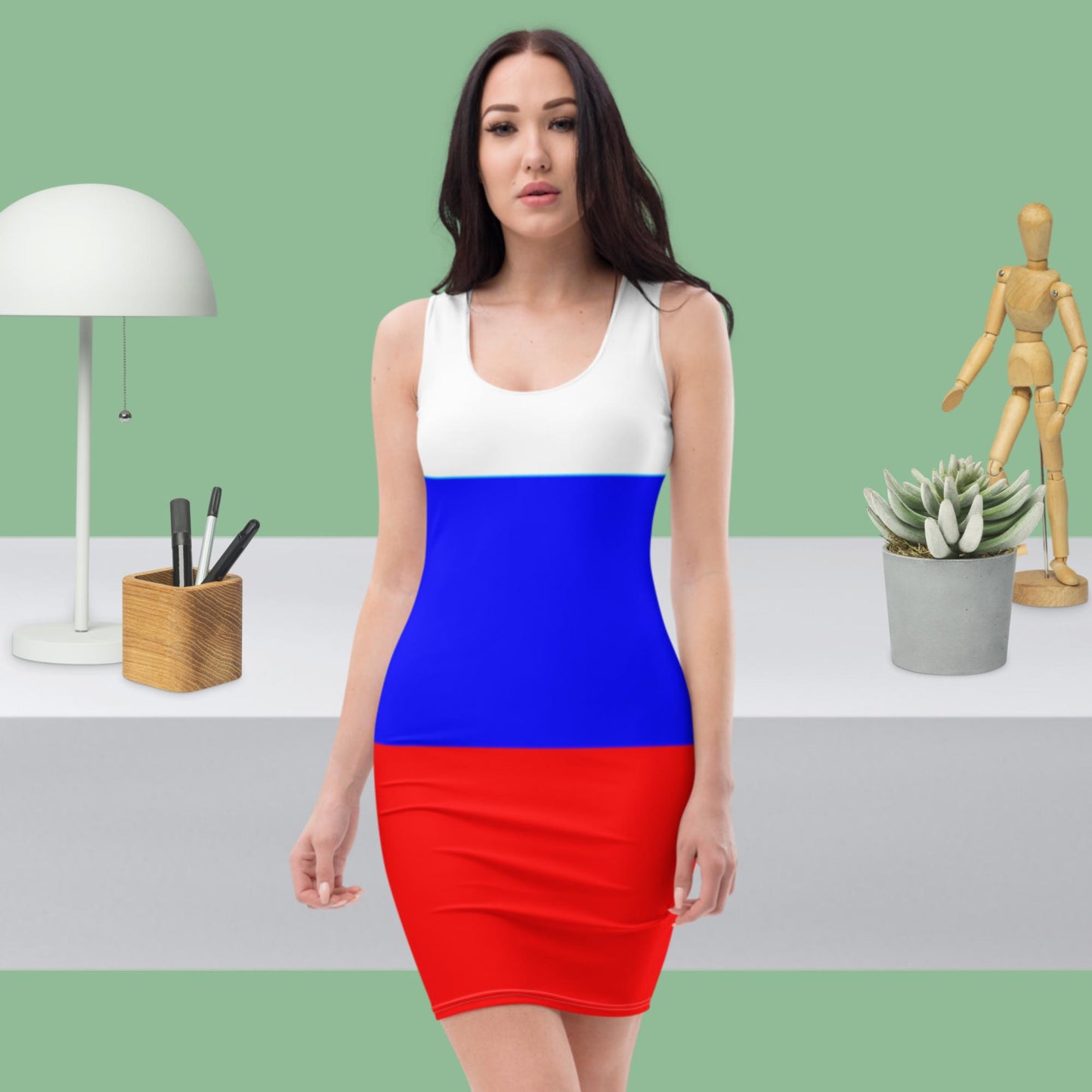 Tank-Top-Kleid in den Farben der Russischen Flagge