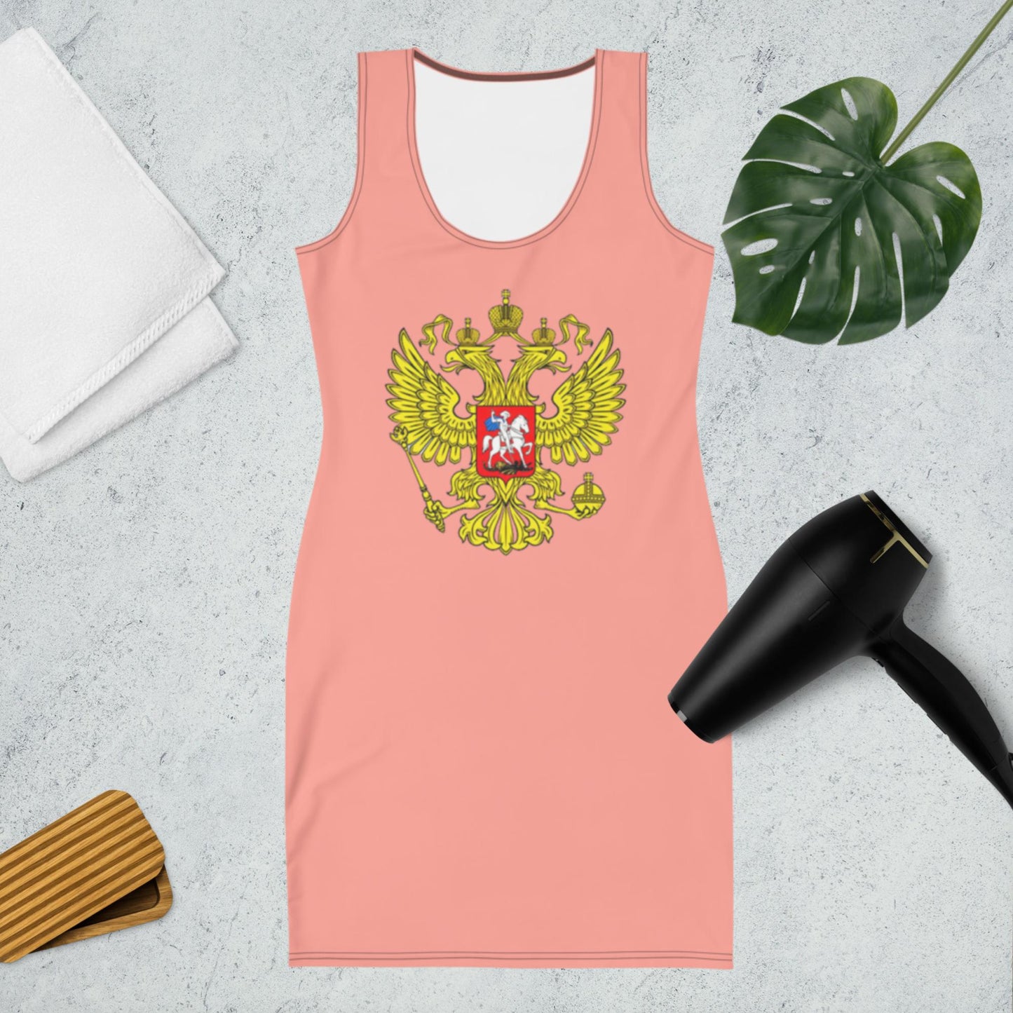Tank-Top-Kleid mit Russland-Wappen in rosa