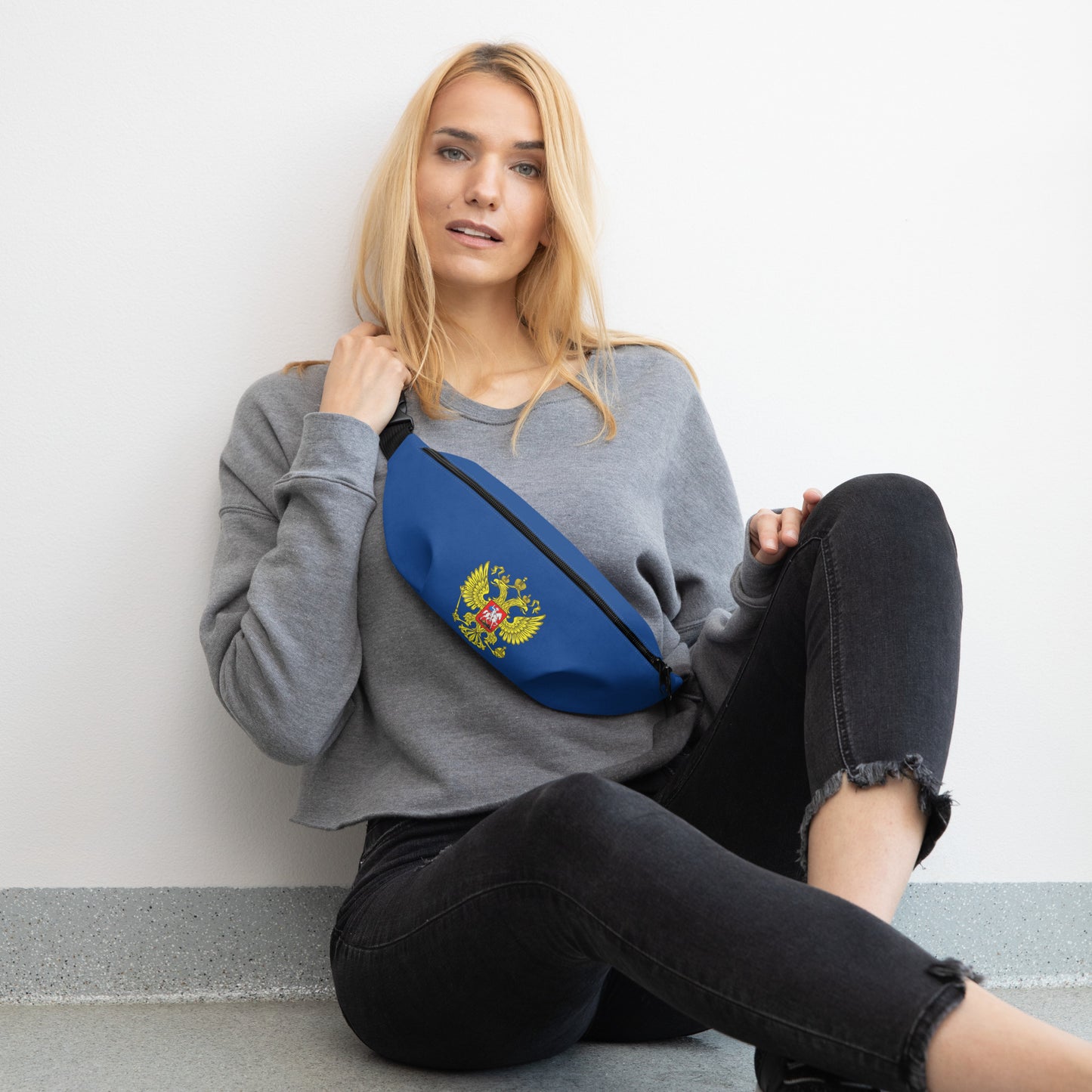 Gürteltasche mit Russland-Wappen in blau