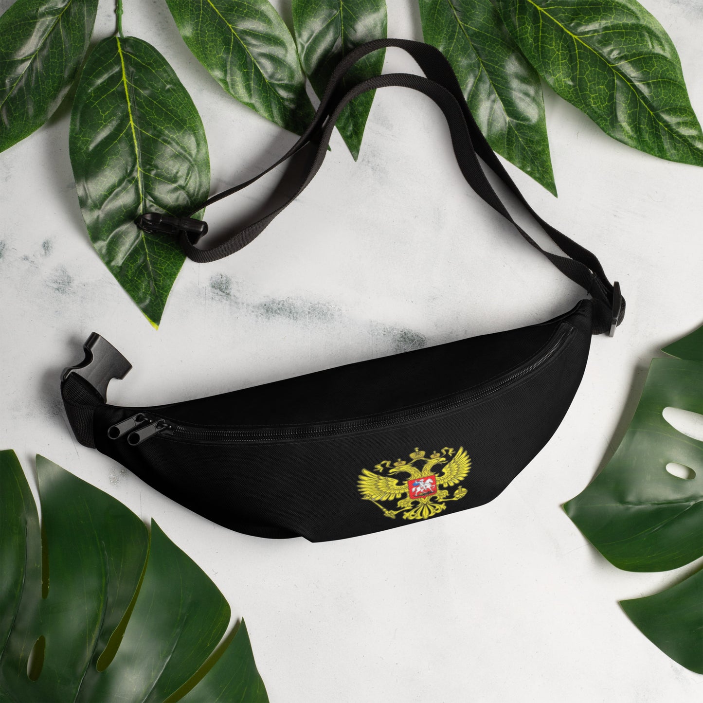 Gürteltasche mit Russland-Wappen in schwarz