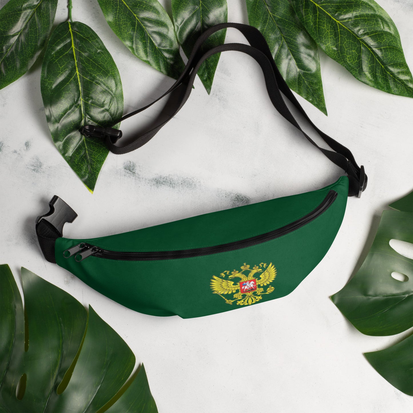 Gürteltasche mit Russland-Wappen in grün