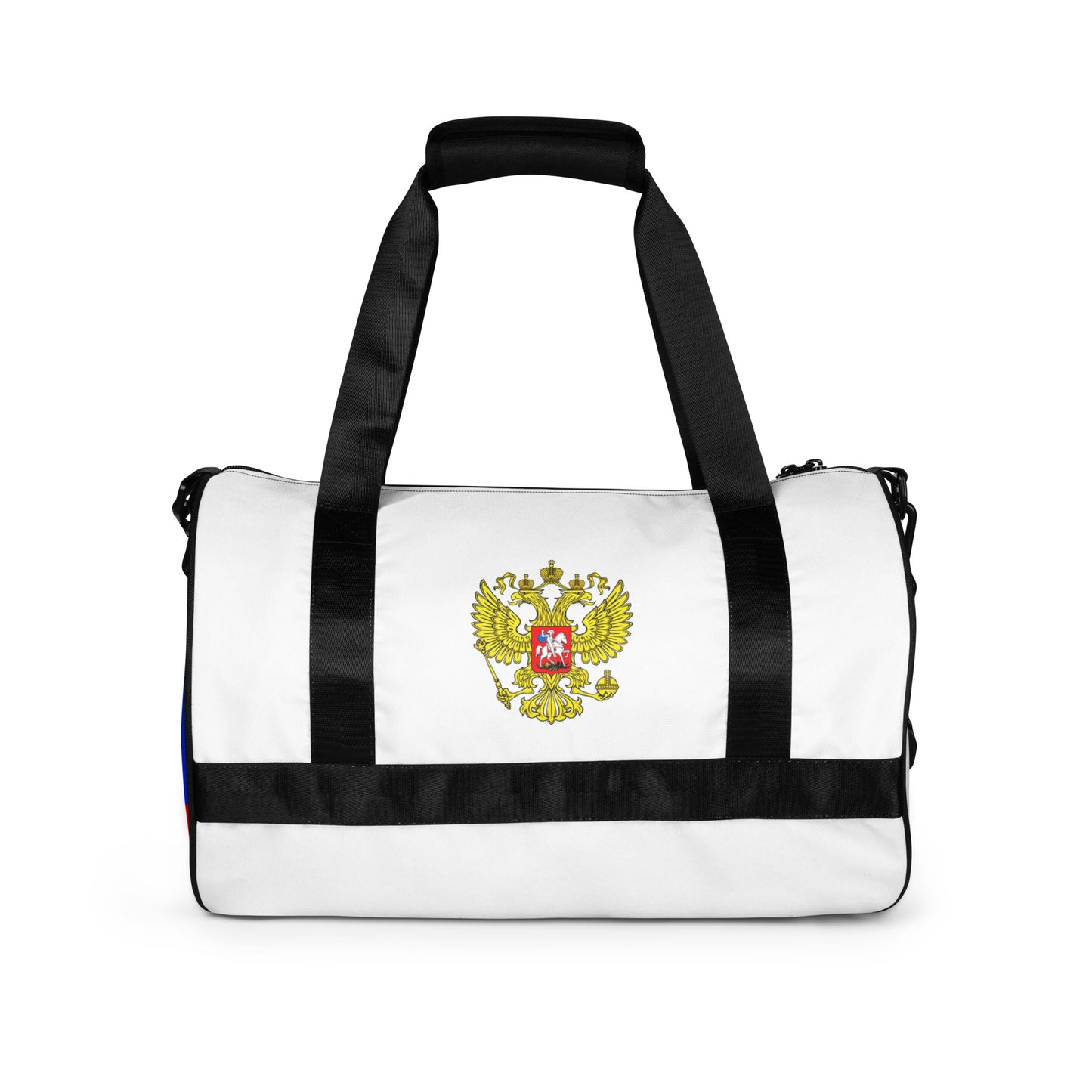 Sporttasche mit Russland-Wappen in weiß