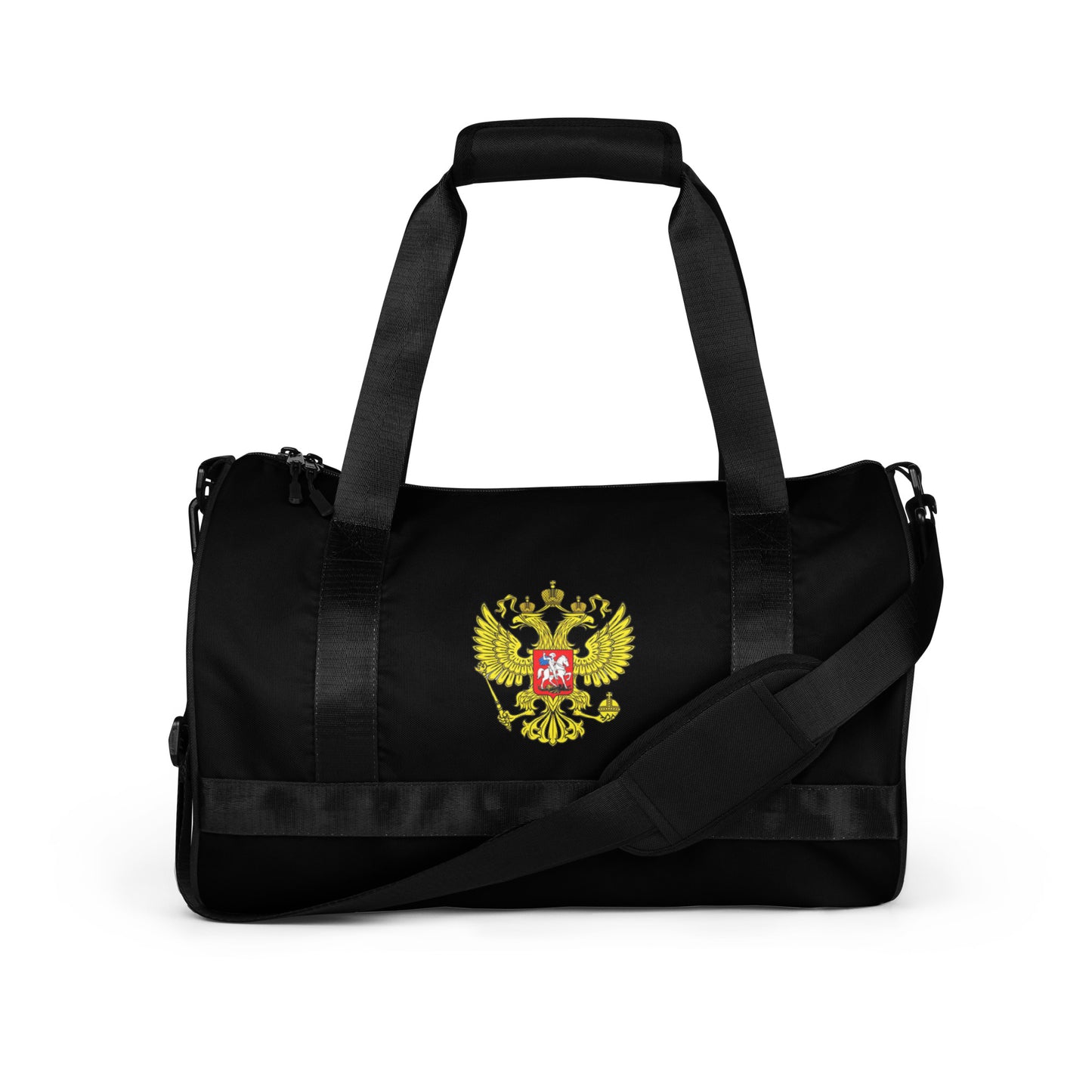 Sporttasche mit Russland-Wappen in schwarz