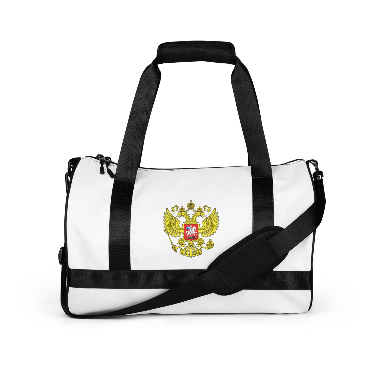Sporttasche mit Russland-Wappen in weiß