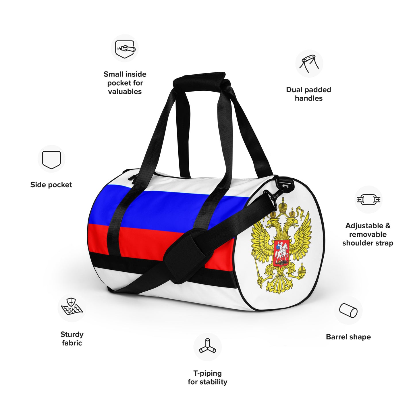 Sporttasche in Farben der Russischen Flagge