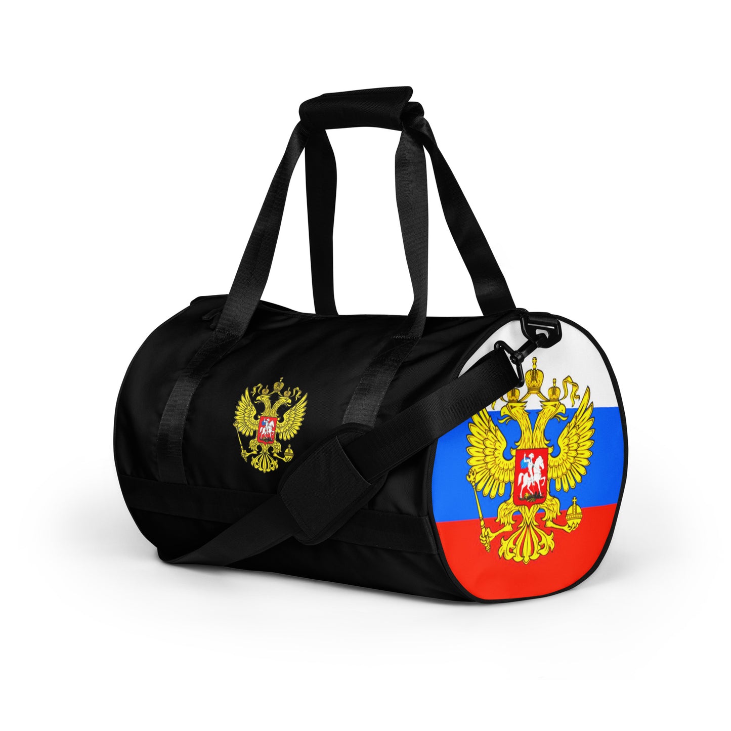 Sporttasche mit Russland-Wappen in schwarz