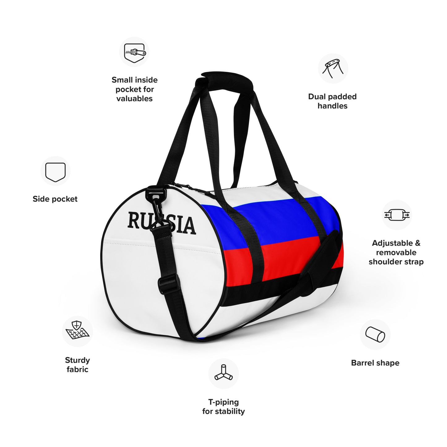 Sporttasche in Farben der Russischen Flagge