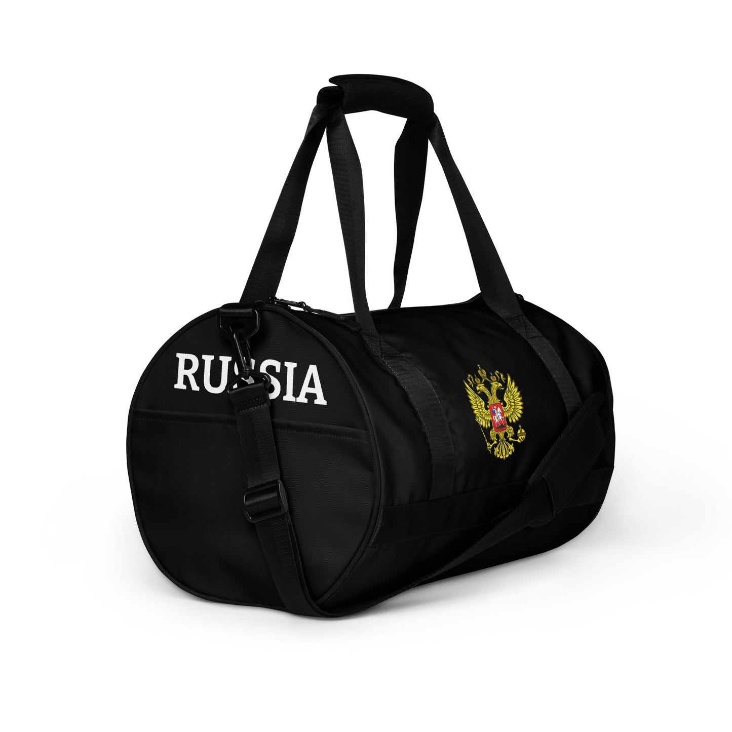 Sporttasche mit Russland-Wappen in schwarz