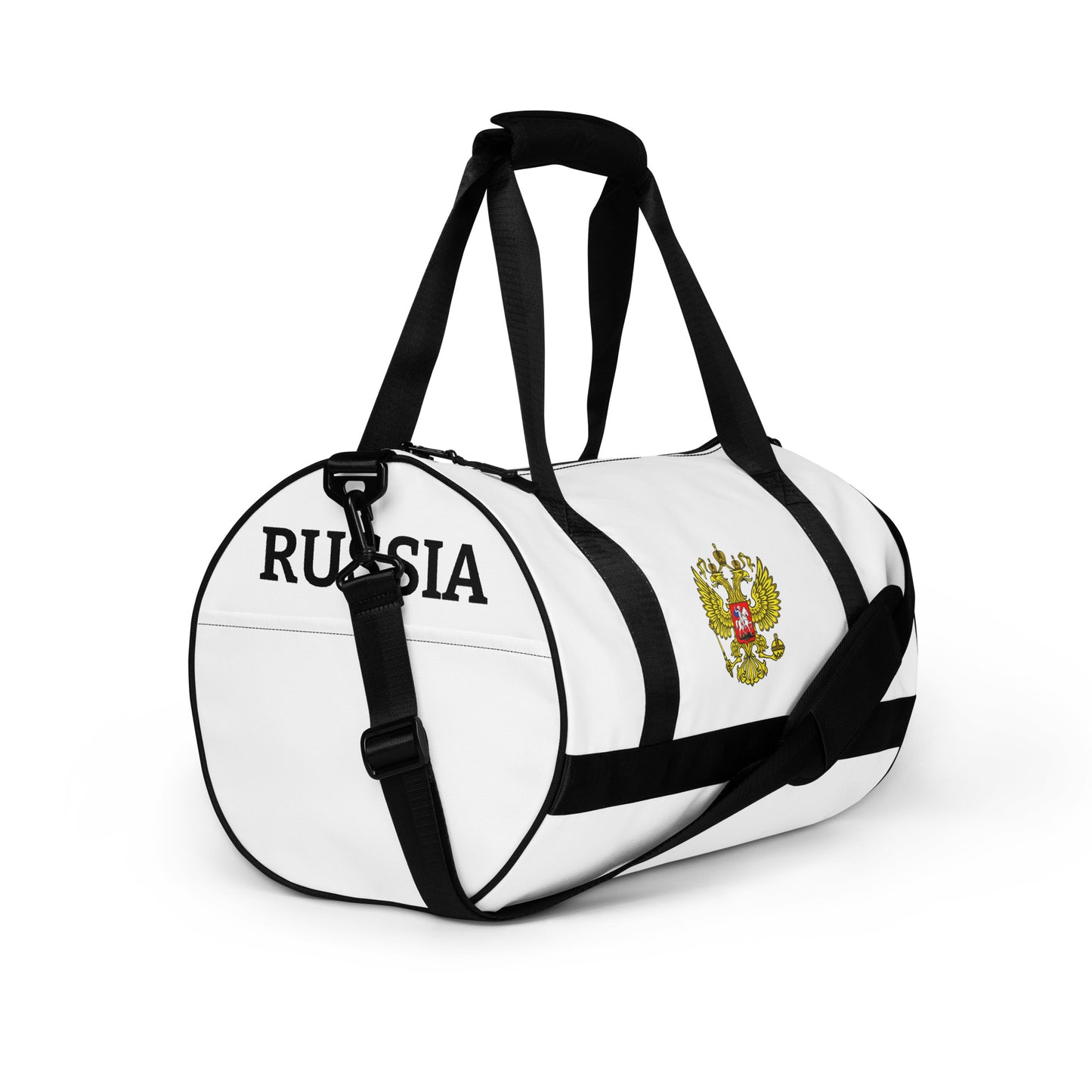 Sporttasche mit Russland-Wappen in weiß