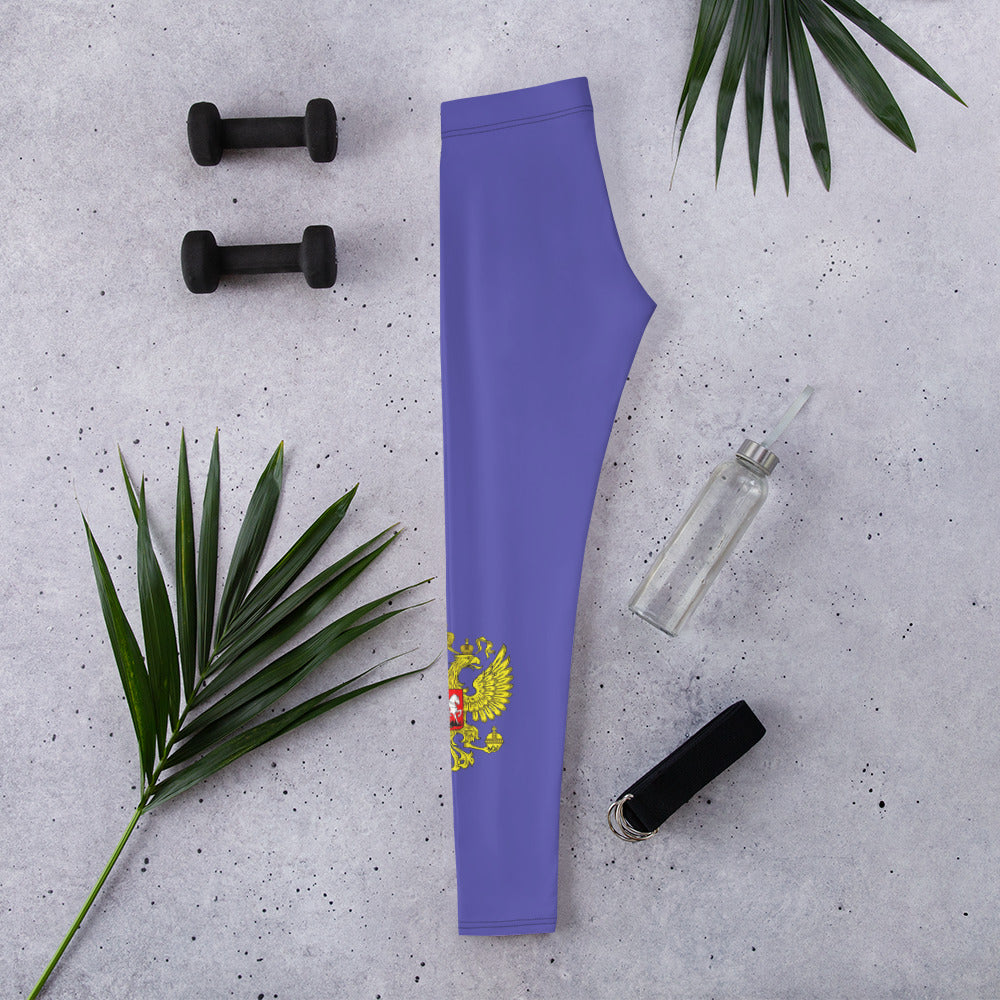 Leggings mit Russland-Wappen in violett