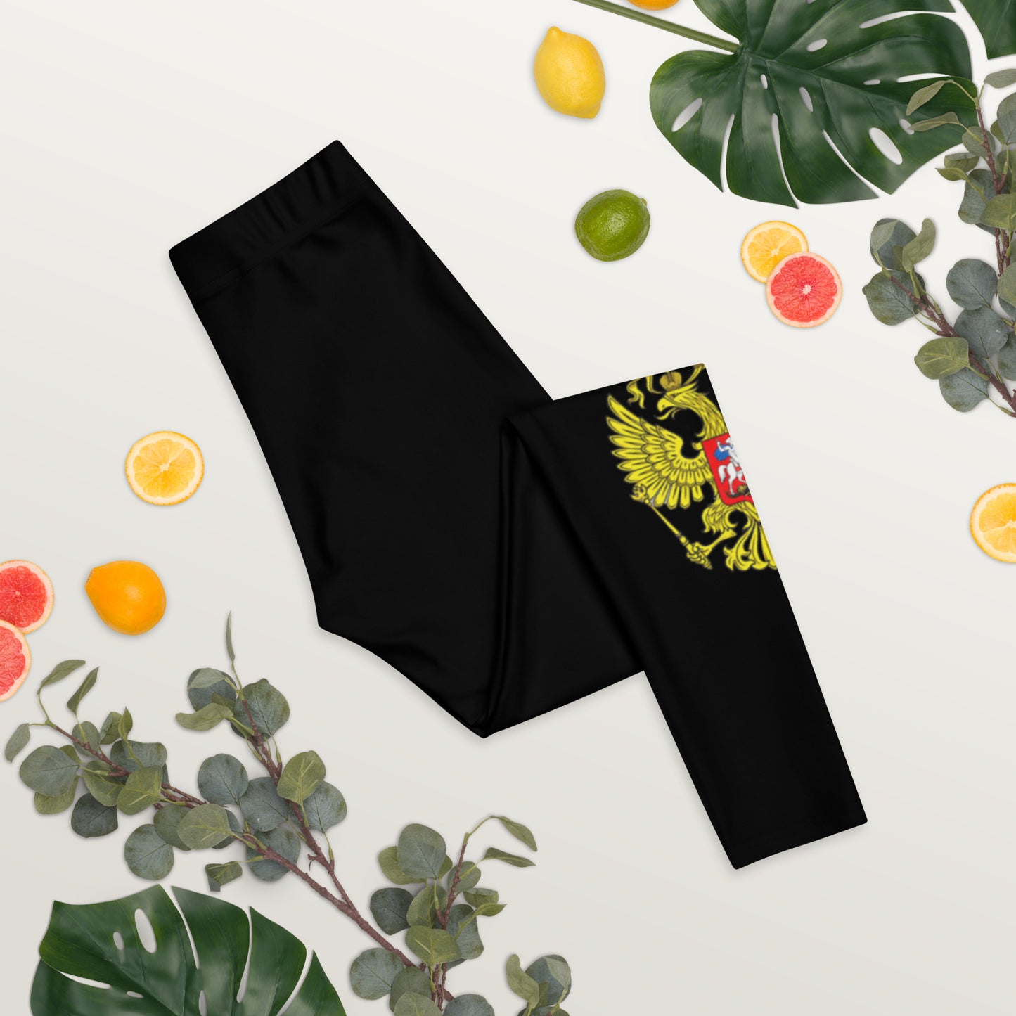 Leggings mit Russland-Wappen in schwarz