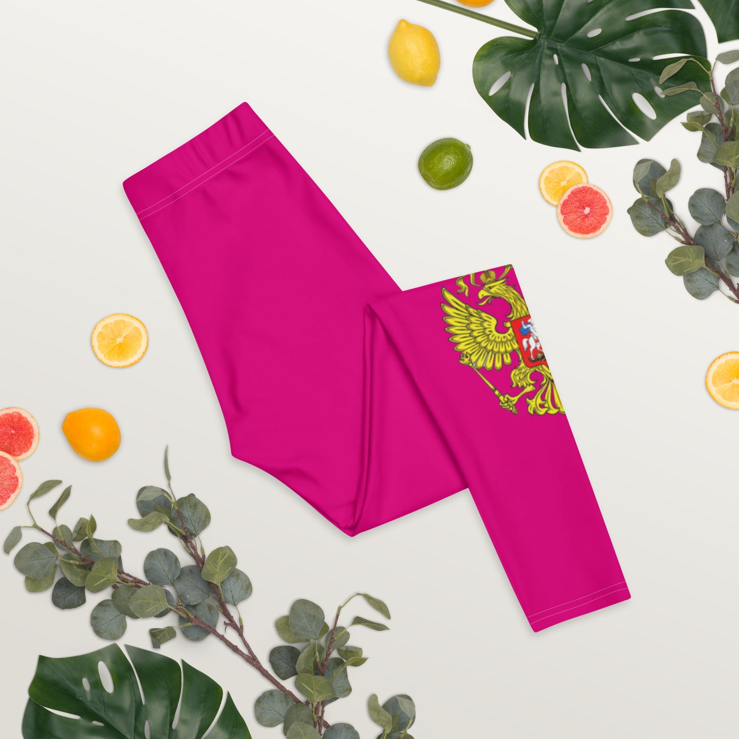 Leggings mit Russland-Wappen in lila