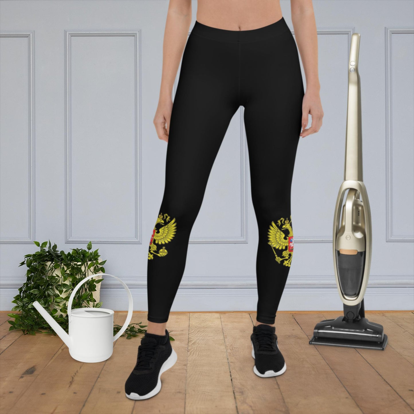 Leggings mit Russland-Wappen in schwarz