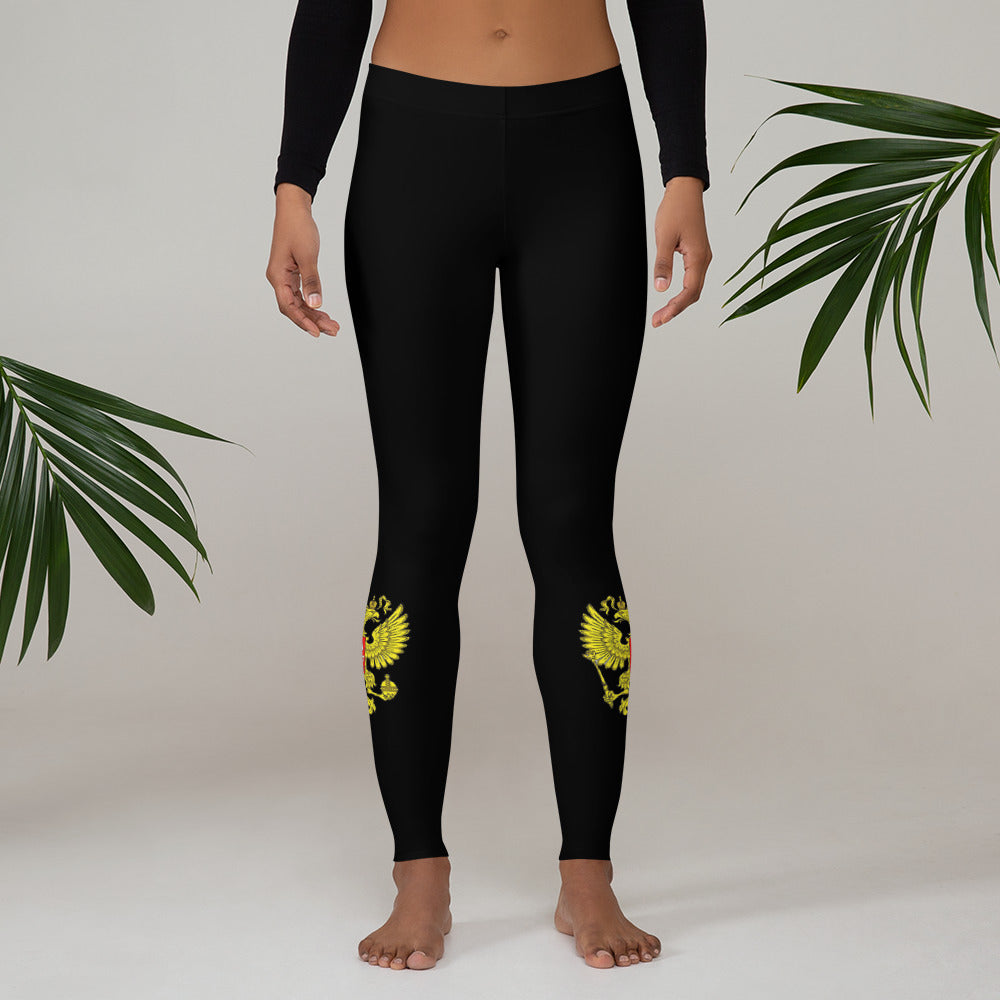 Leggings mit Russland-Wappen in schwarz