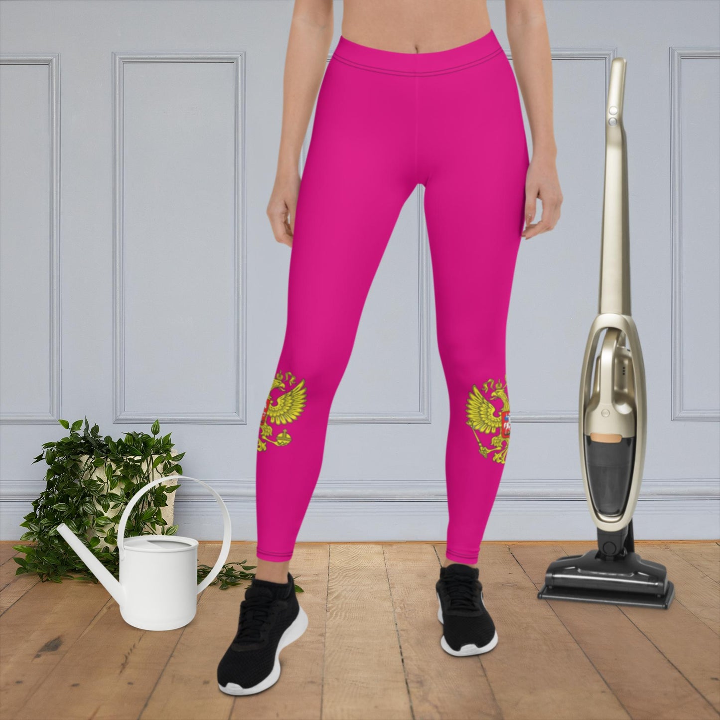 Leggings mit Russland-Wappen in lila