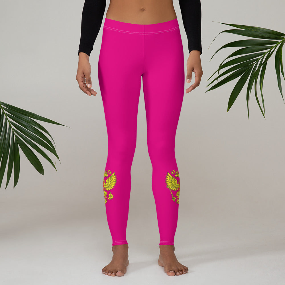 Leggings mit Russland-Wappen in lila