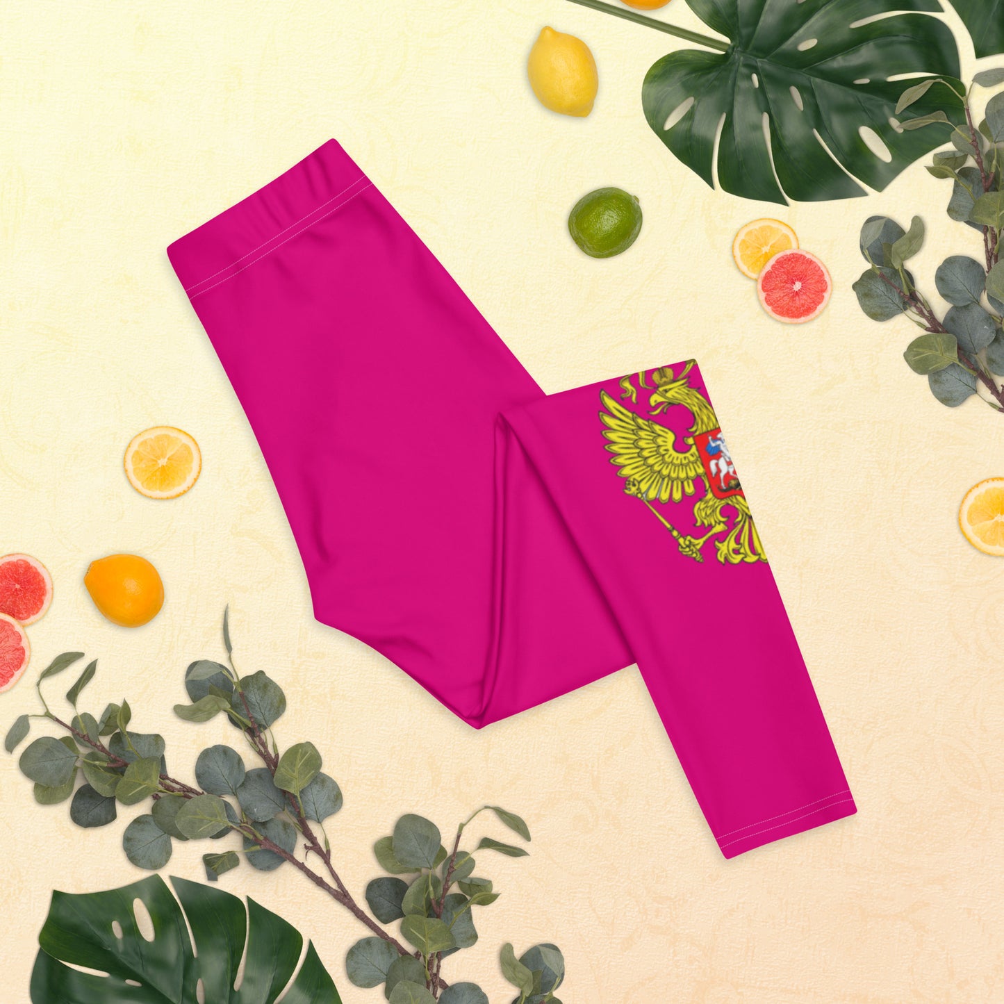 Leggings mit Russland-Wappen in lila