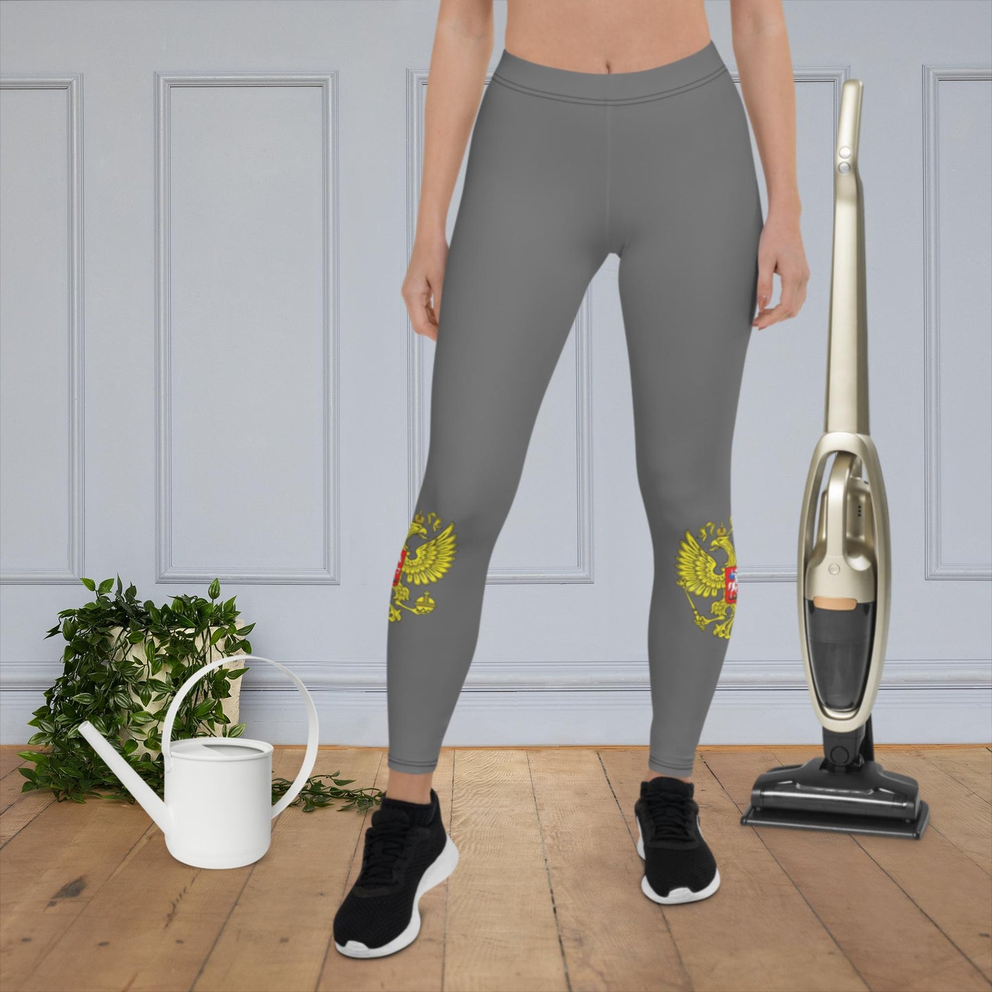 Leggings mit Russland-Wappen in grau