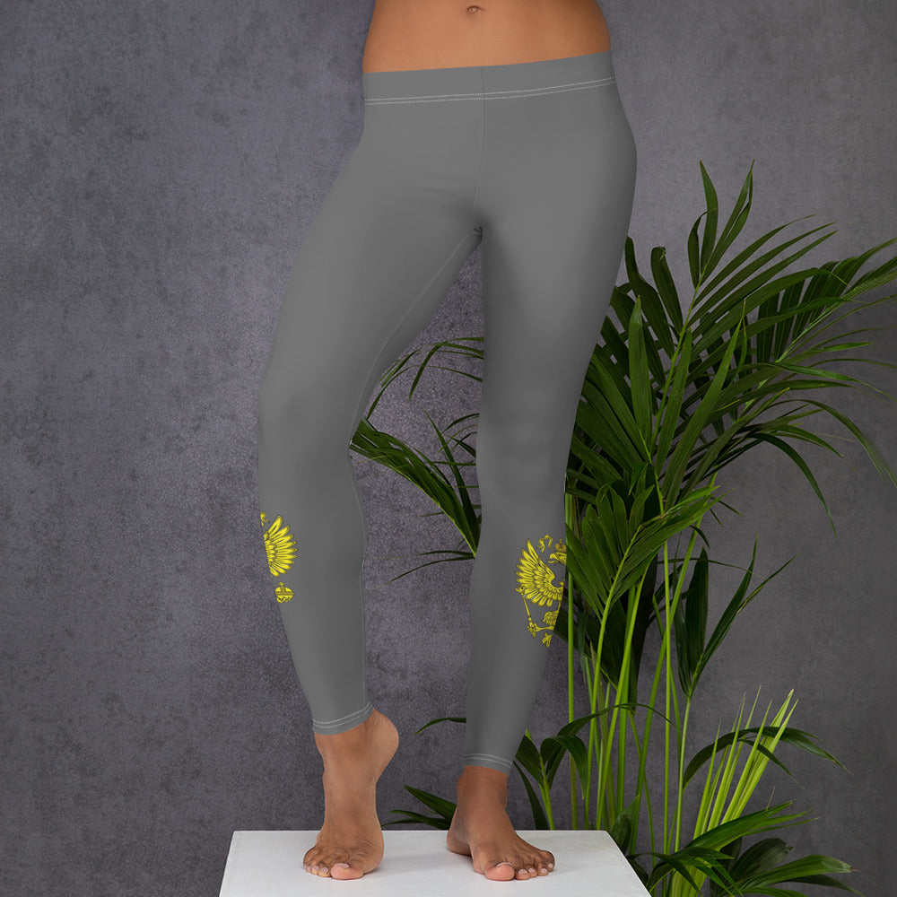 Leggings mit Russland-Wappen in grau