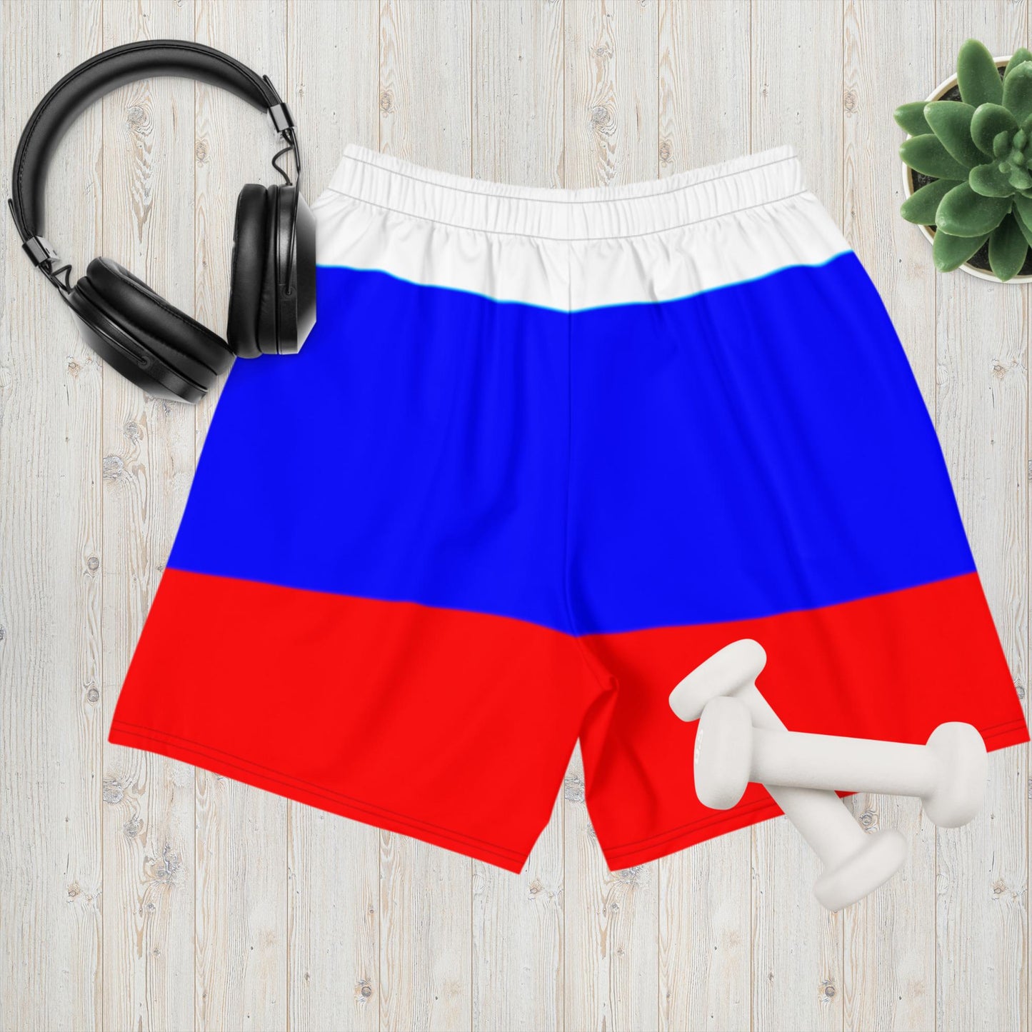 Kurze Sporthose Shorts für Herren in den Farben der Russischen Flagge
