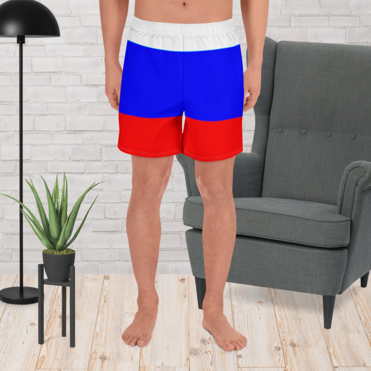 Kurze Sporthose Shorts für Herren in den Farben der Russischen Flagge