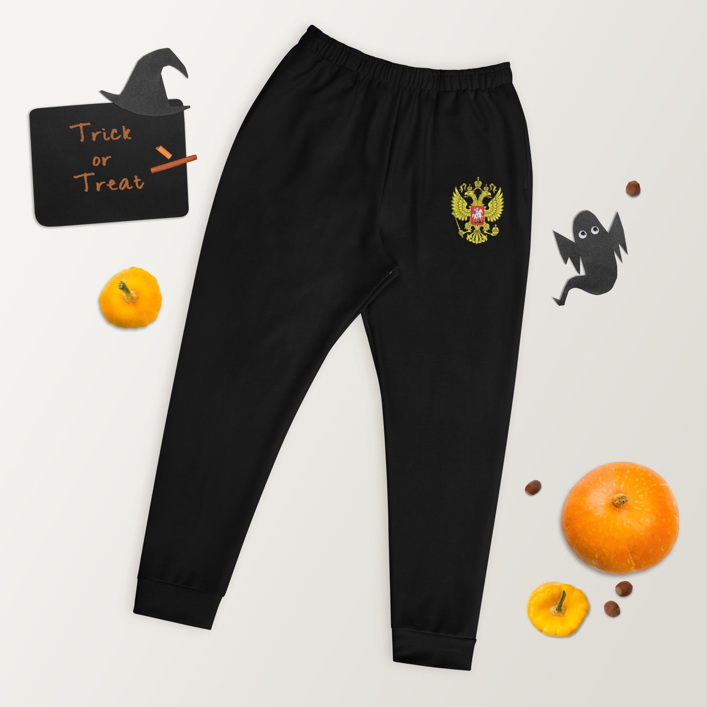 Herren-Jogginghose mit Russland-Wappen in schwarz