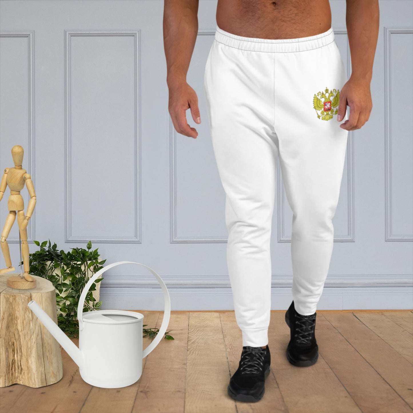 Herren-Jogginghose mit Russland-Wappen in weiß