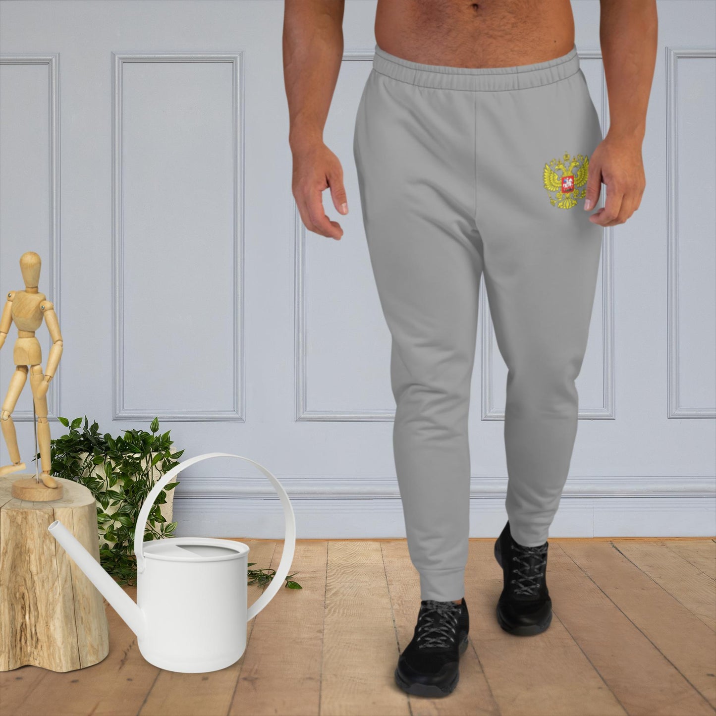 Herren-Jogginghose mit Russland-Wappen in grau