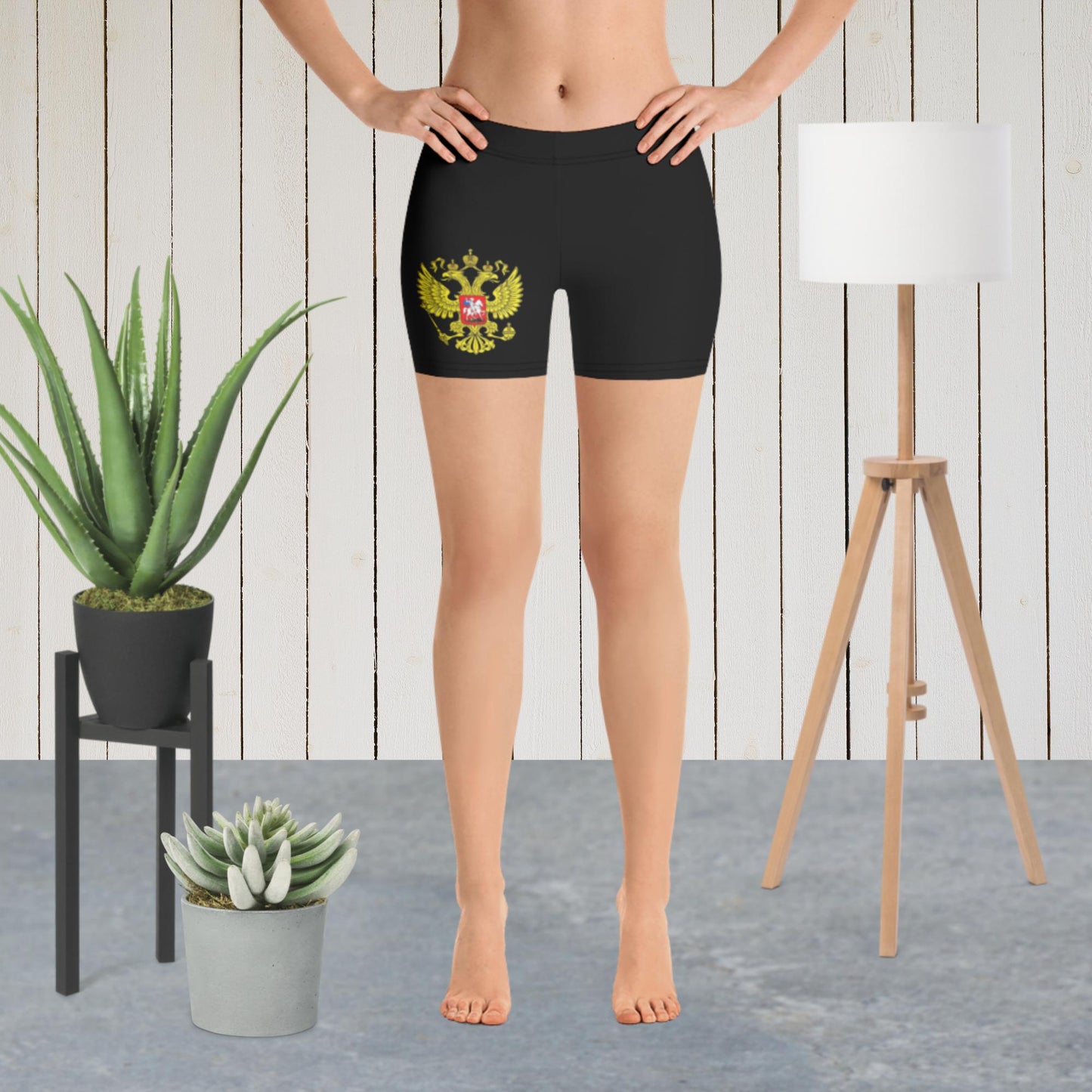 Kurze enge Sporthose Shorts für Damen in schwarz
