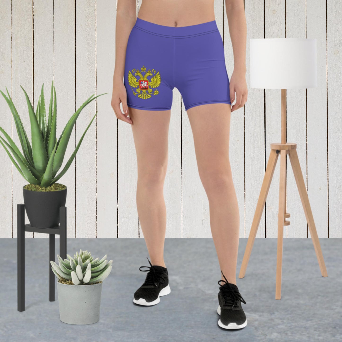 Kurze enge Sporthose Shorts für Damen in violett