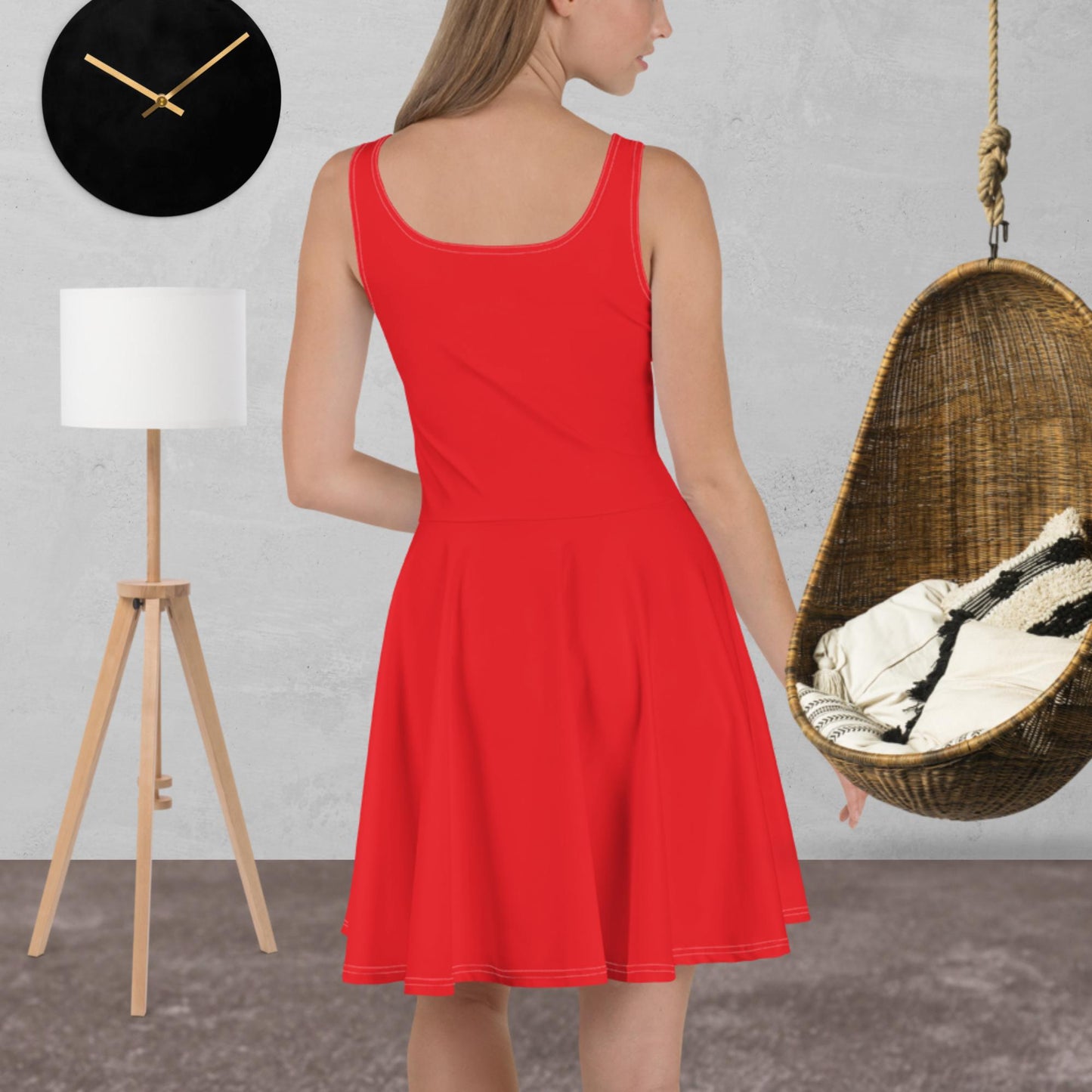 Skater-Kleid mit Russland-Wappen in rot