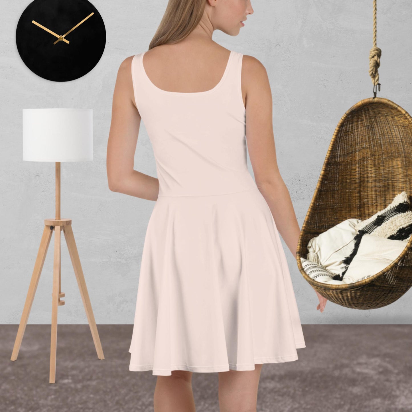 Skater-Kleid mit Russland-Wappen in Wisp Pink