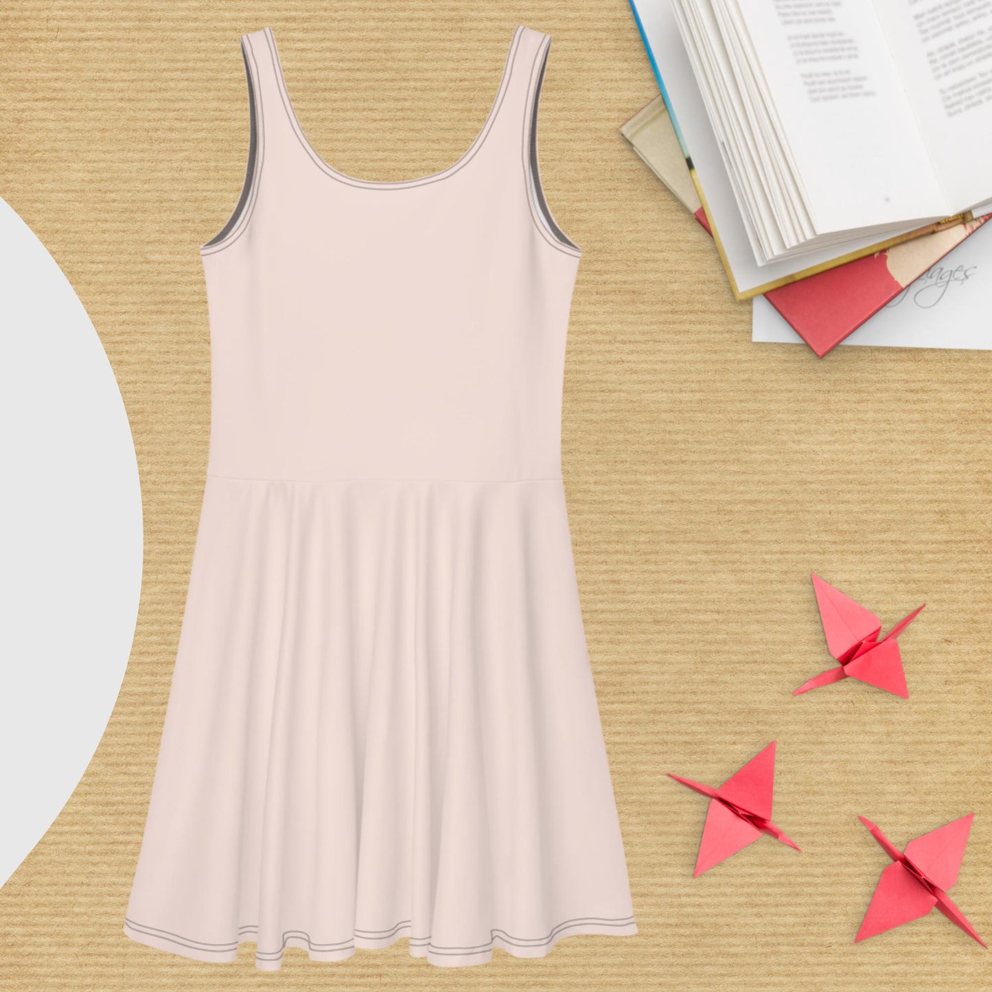 Skater-Kleid mit Russland-Wappen in Wisp Pink