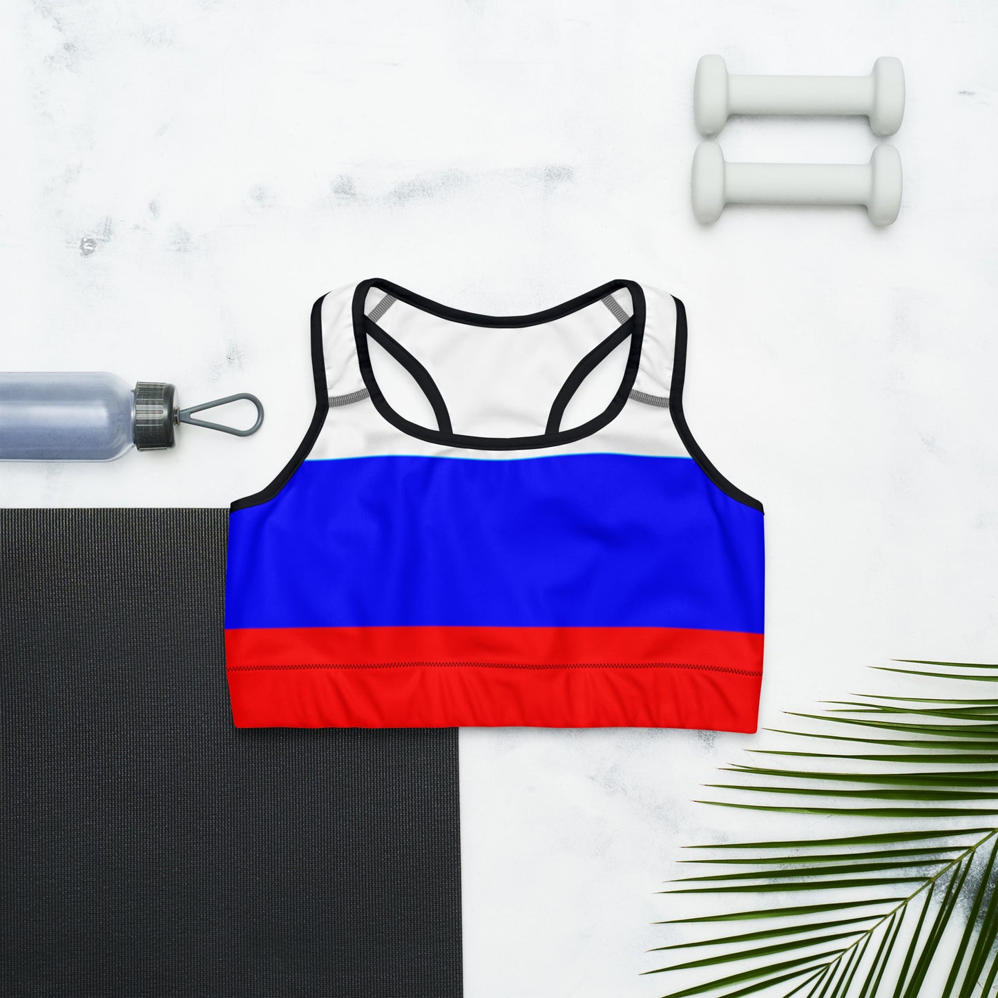 Sport-BH in Farben der Russischen Flagge
