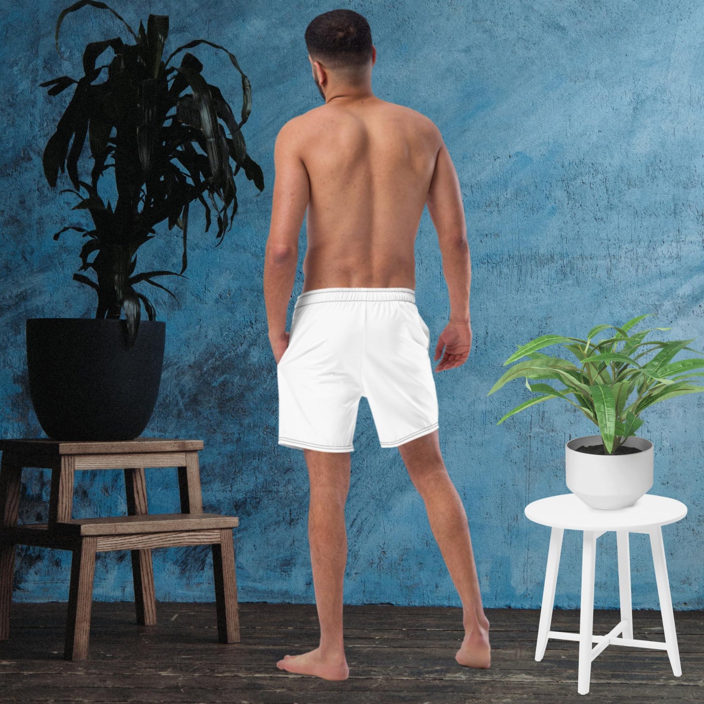 Herren-Badehose mit Russland-Wappen in weiß