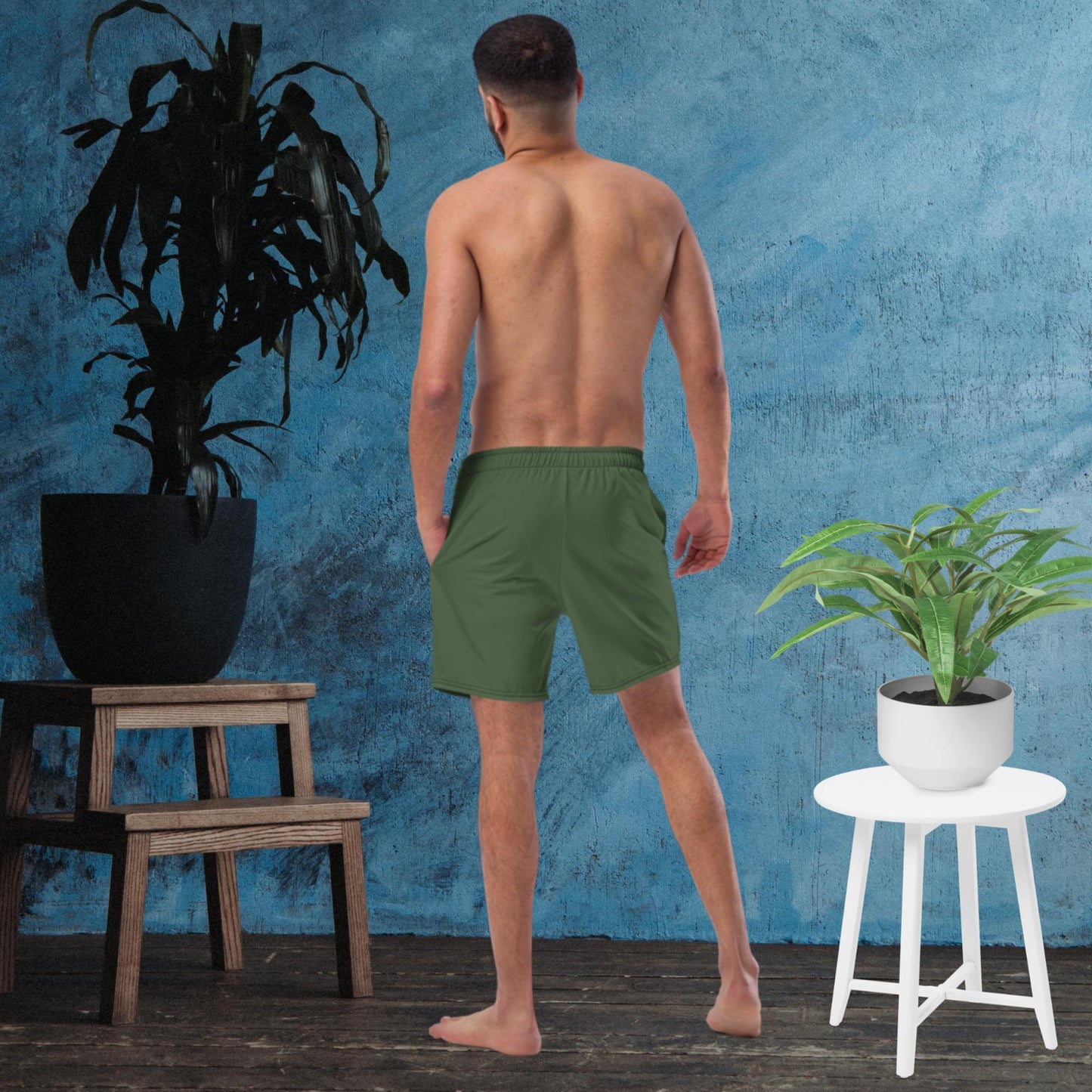Herren-Badehose mit Russland-Wappen in grün