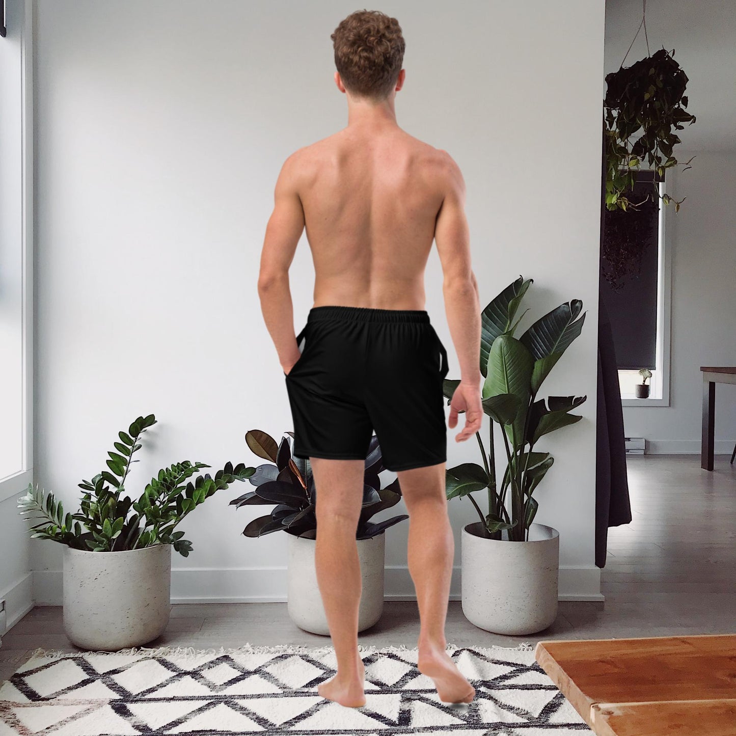 Herren-Badehose mit Russland-Wappen in schwarz