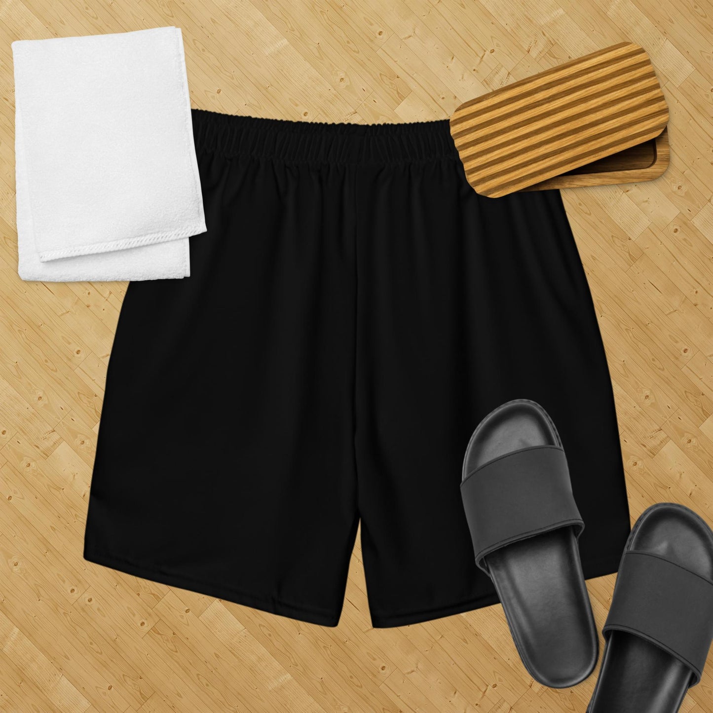Herren-Badehose mit Russland-Wappen in schwarz